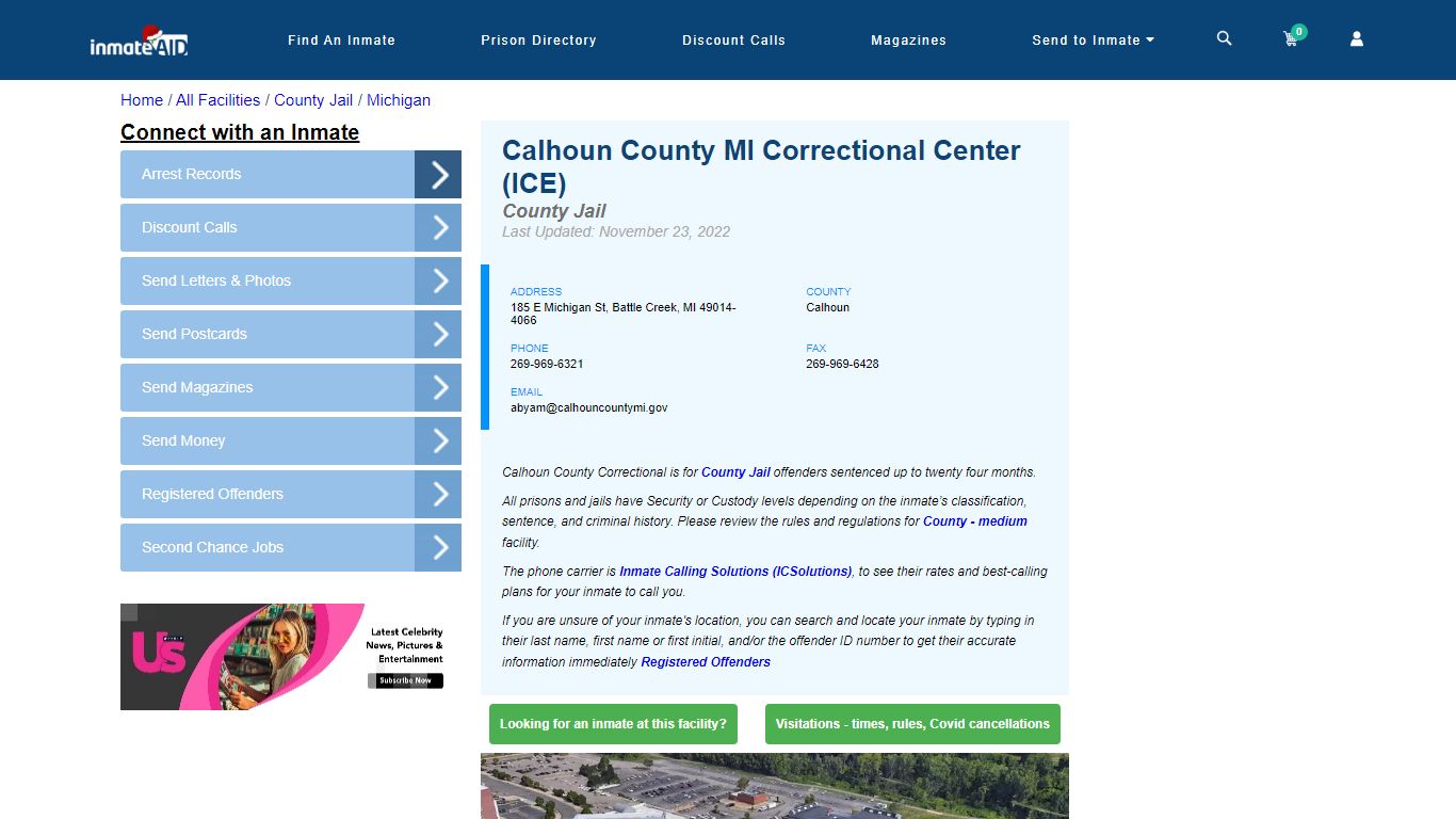 Calhoun County MI Correctional Center (ICE) - InmateAid